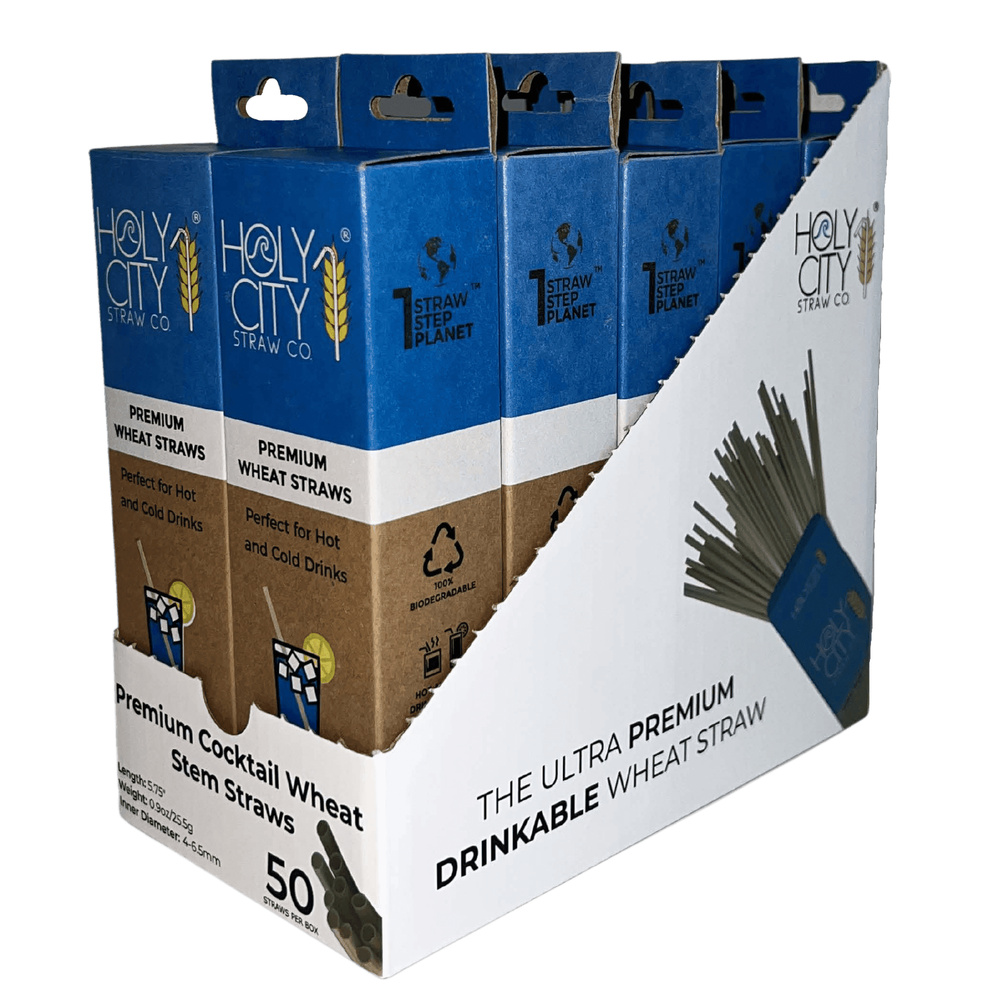 Cocktail Wheat Stem Drinking Straws Inner Pack 10 Boxes 50 ct Right