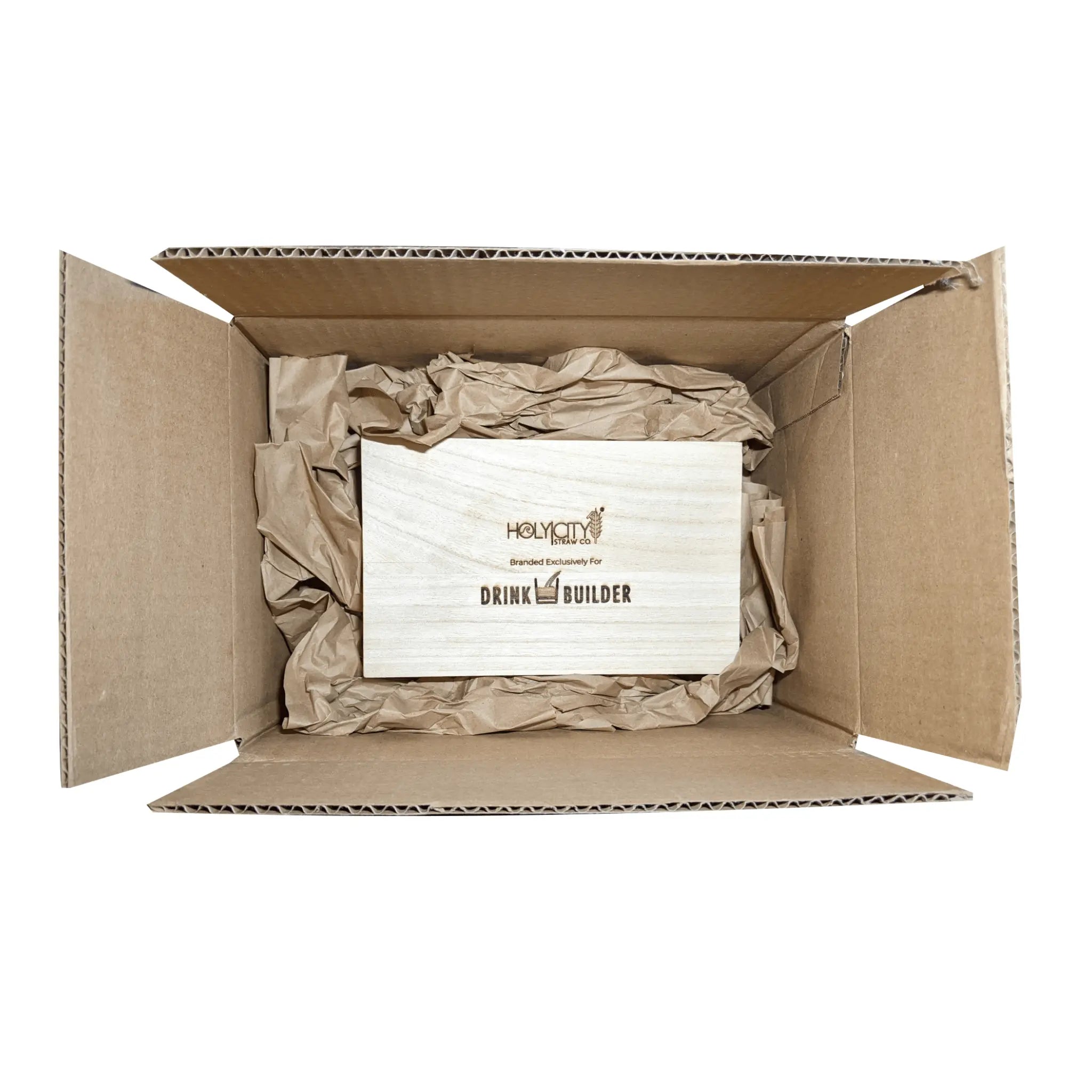 Drink Builder Custom Branded Straw Holder Box ready to ship in Package.