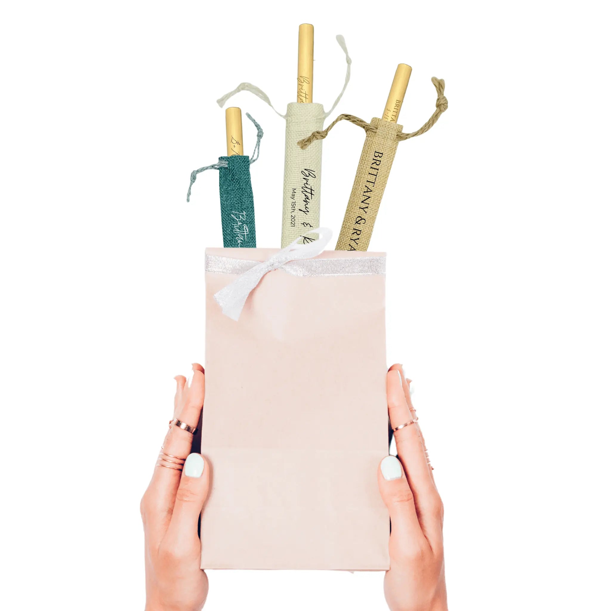 Holy-City-Straw Company two straw pouch combo coming out of bag