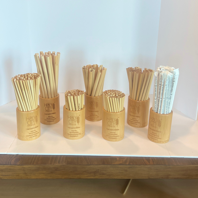 Holy City Straw Company Branded small Bamboo Straw Holder