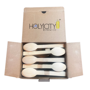 Holy City Straw Co. 500 count open box of unwrapped dessert spoons