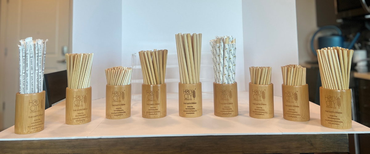 Holy City Straw Company Branded small Bamboo Straw Holder