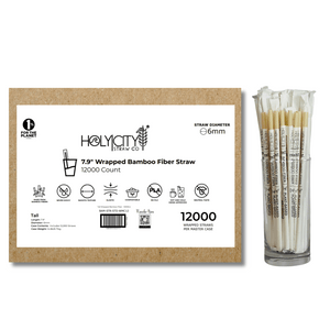 7.9" Wrapped Bamboo Fiber Straw | 6mm