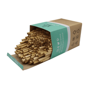 250 count box of Holy City Straw Company Reed Straws open with straws.