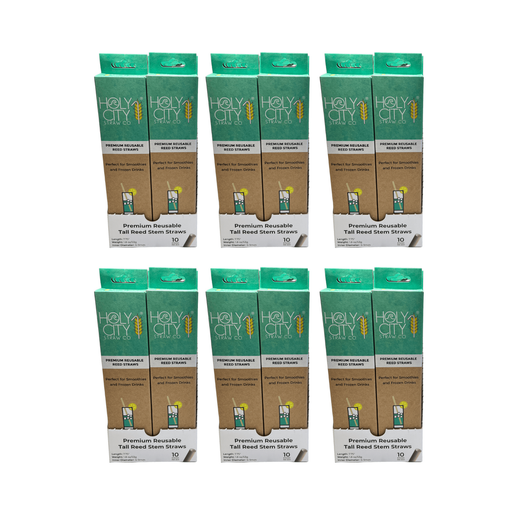 7.9" Jumbo Reed Stem Drinking Straws | Case of 6 Inner packs | 20 x 10ct. Boxes