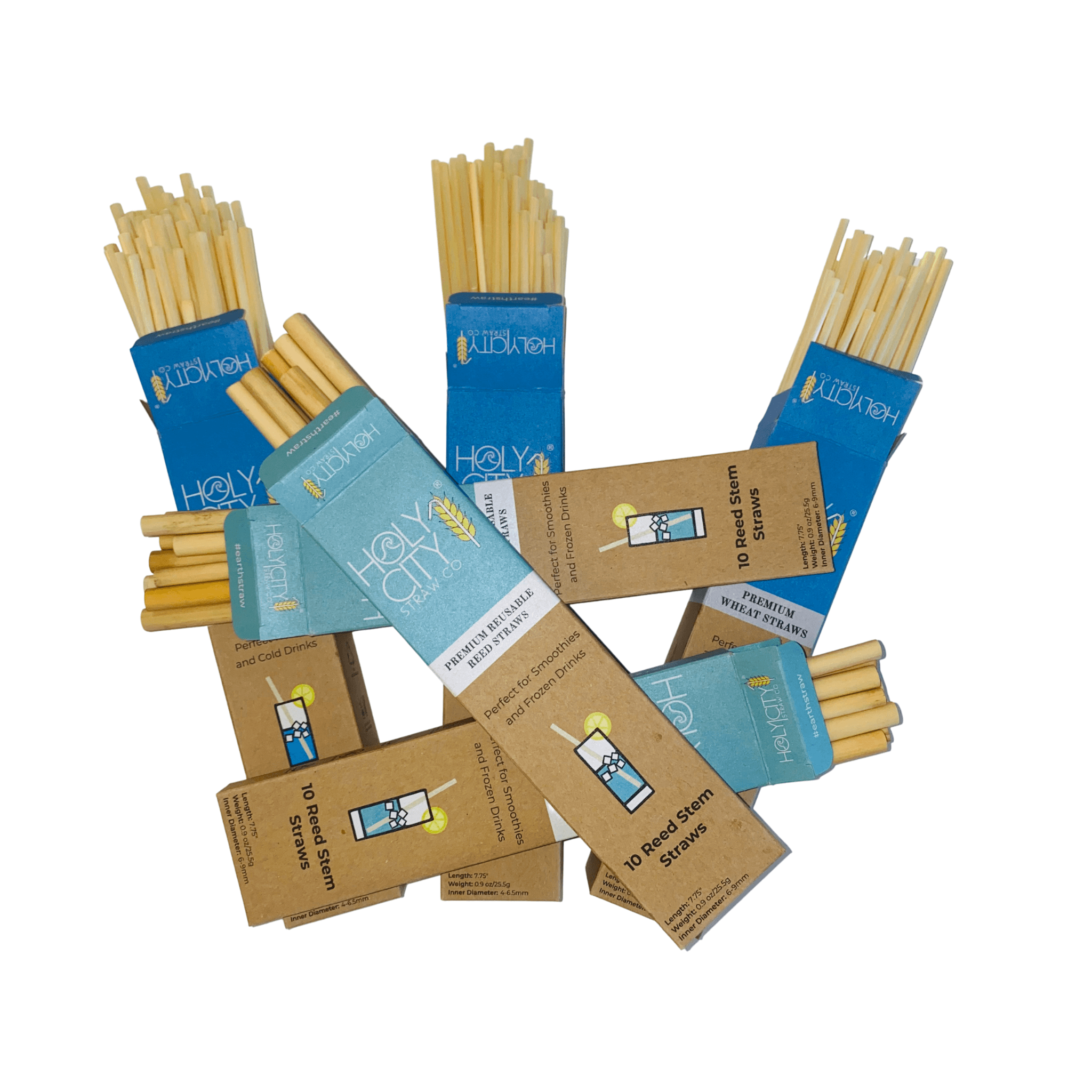 Wheat and Reed Straw Bundle - 6 Pack.