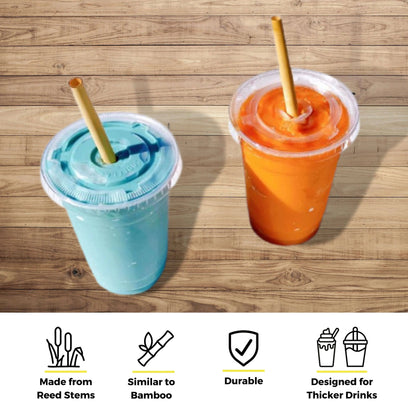 Fruit and juice smoothies side by side