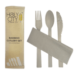 Wrapped Bamboo Cutlery Set | Sample