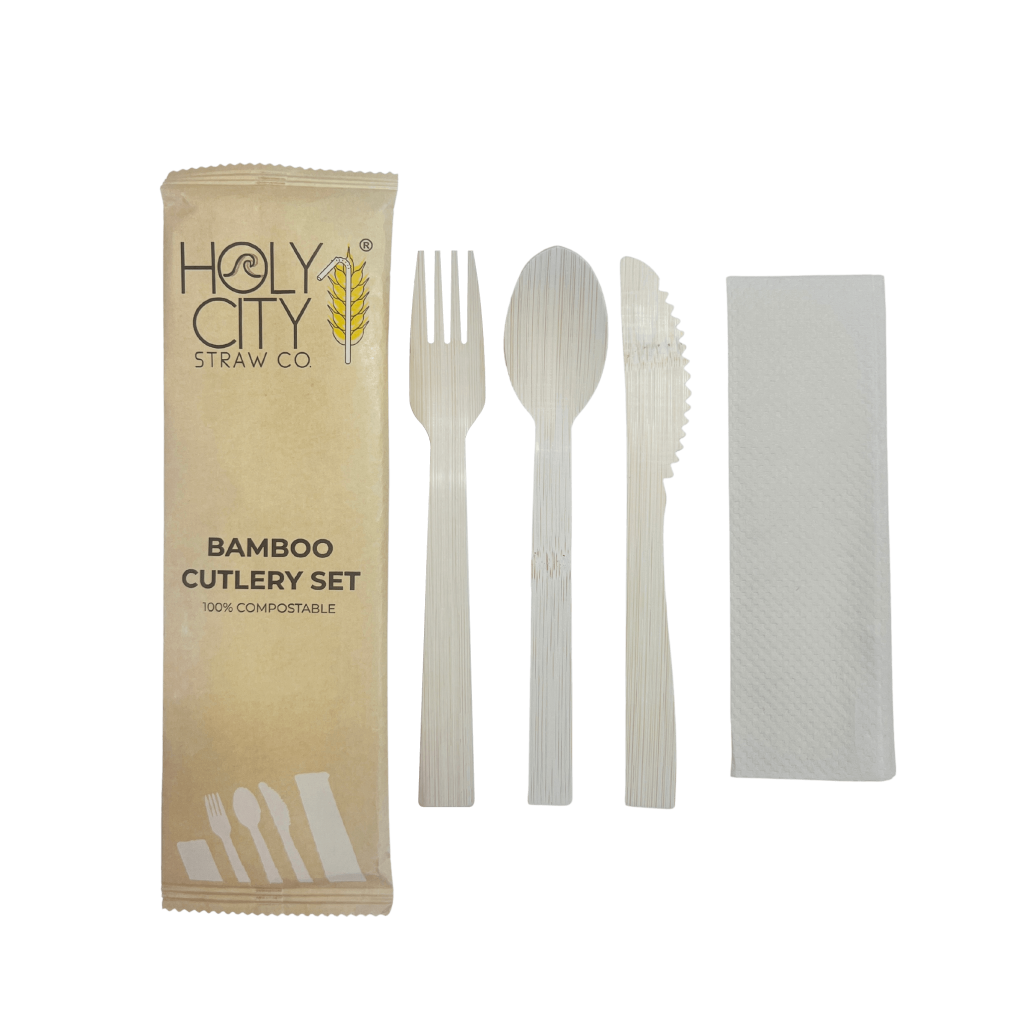 Wrapped Bamboo Cutlery Set | Sample