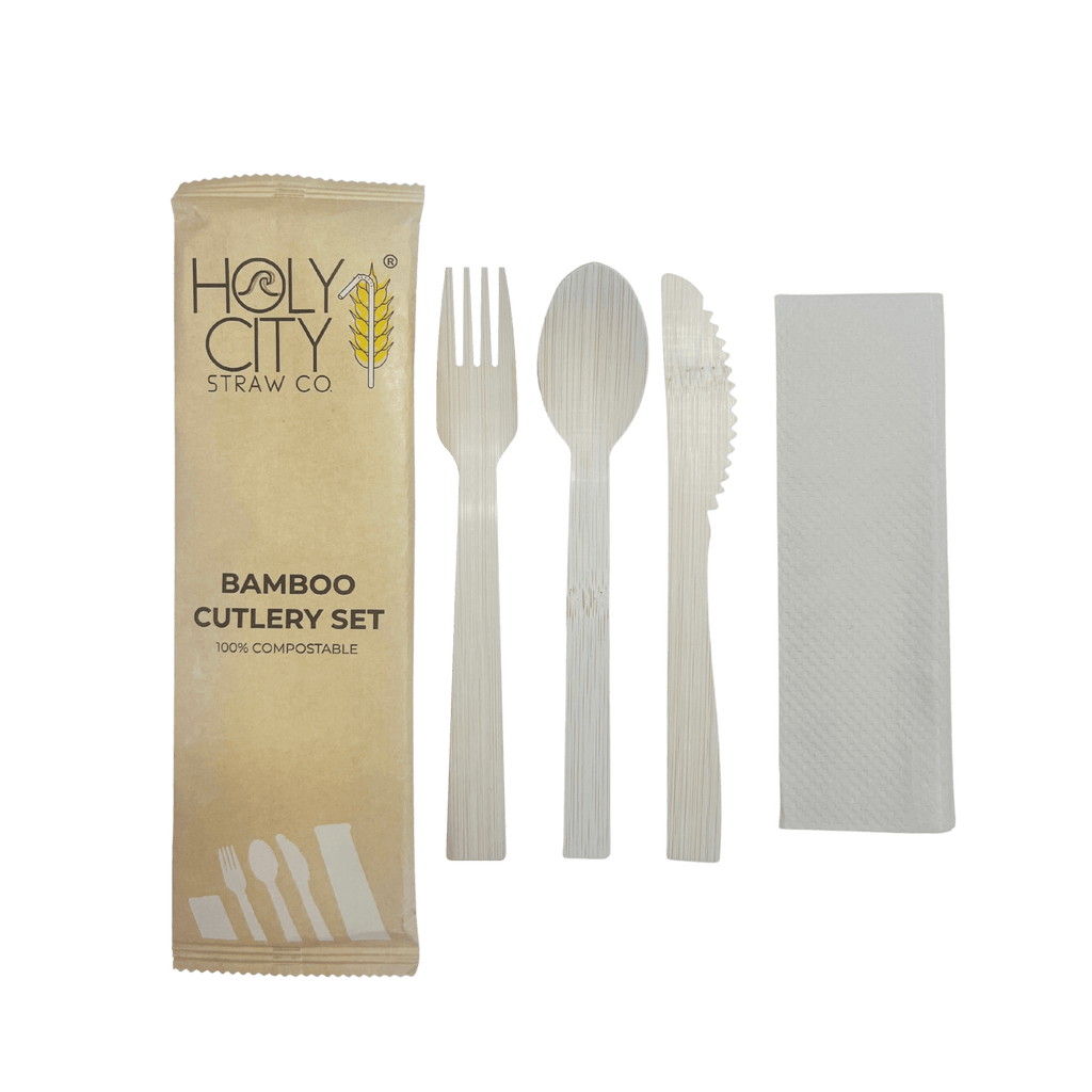 6.7" Wrapped Bamboo Cutlery Set | Sample