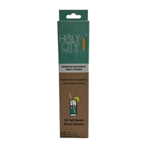 Holy City Straw Company 10 pack tall reed straws front