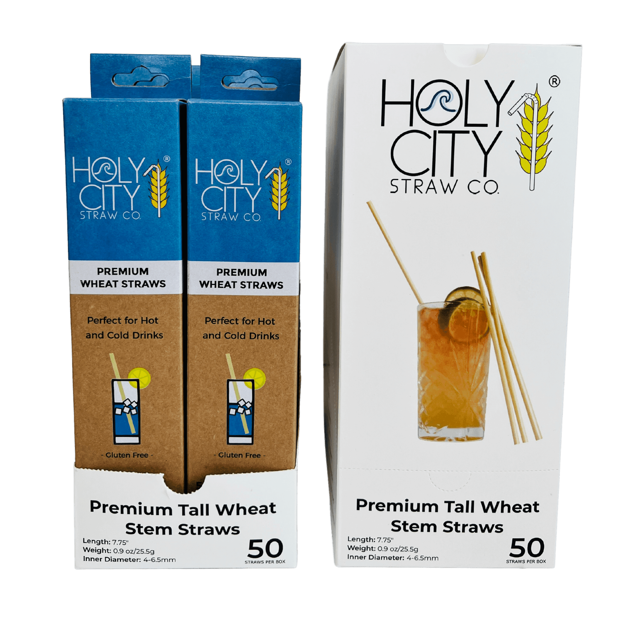 Holy City Straw Company Tall Wheat Straw Inner Pack of 10 boxes 50 counts