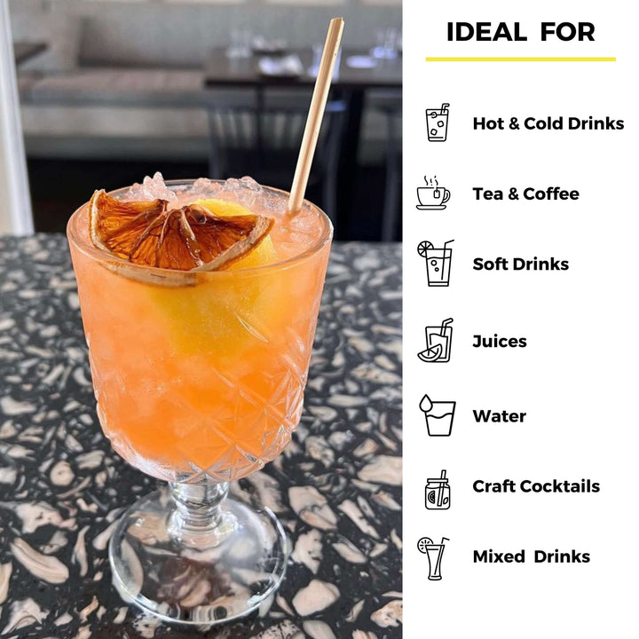 tropical cocktail with holy city wheat straw that is ideal for hot and cold beverages