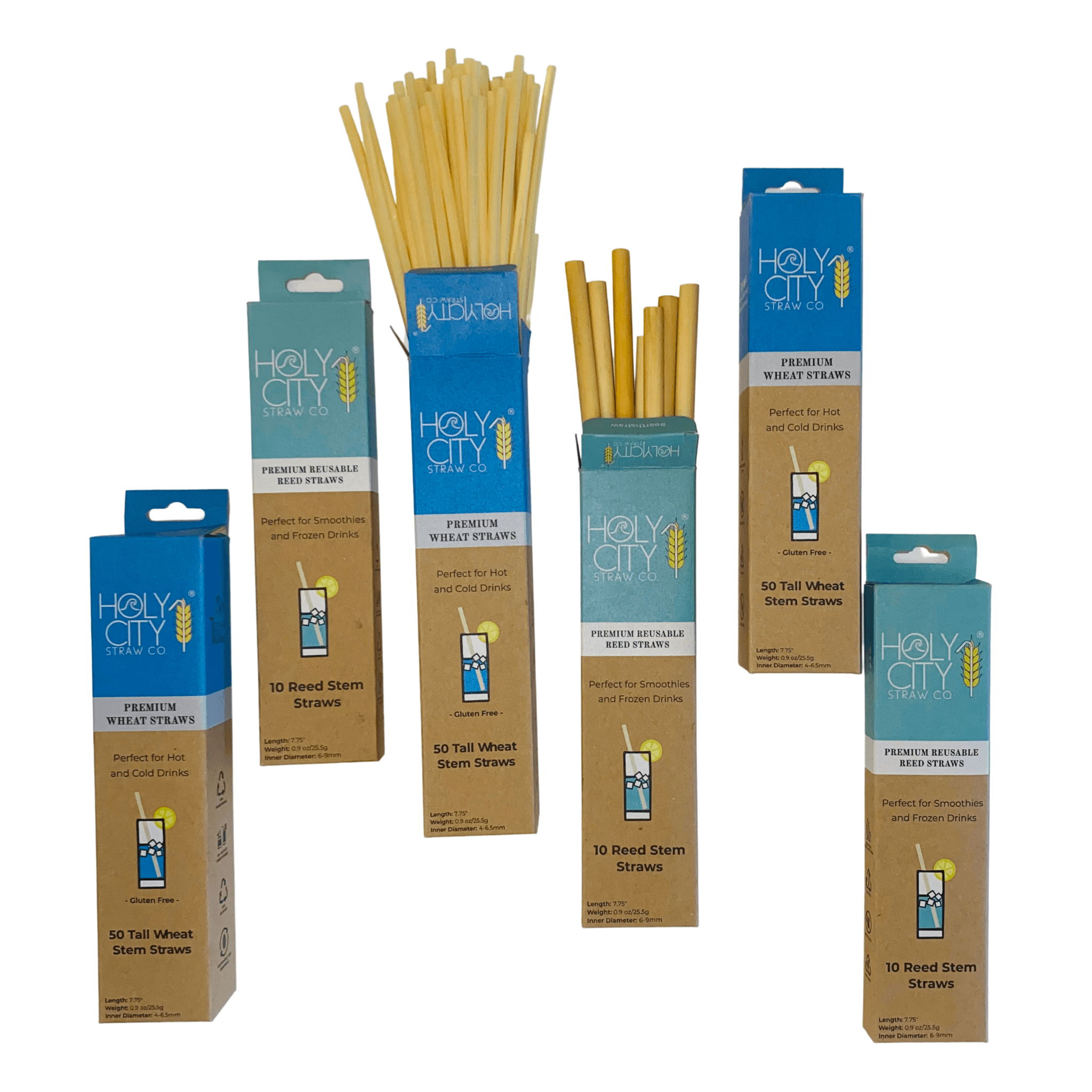 Wheat and Reed Straw Bundle - 6 Pack.