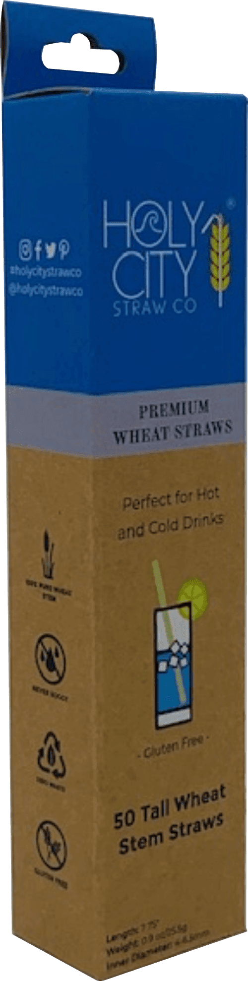 Holy City Straw Company Wheat 50 ct Tall Wheat Stem Drinking Straws right angle