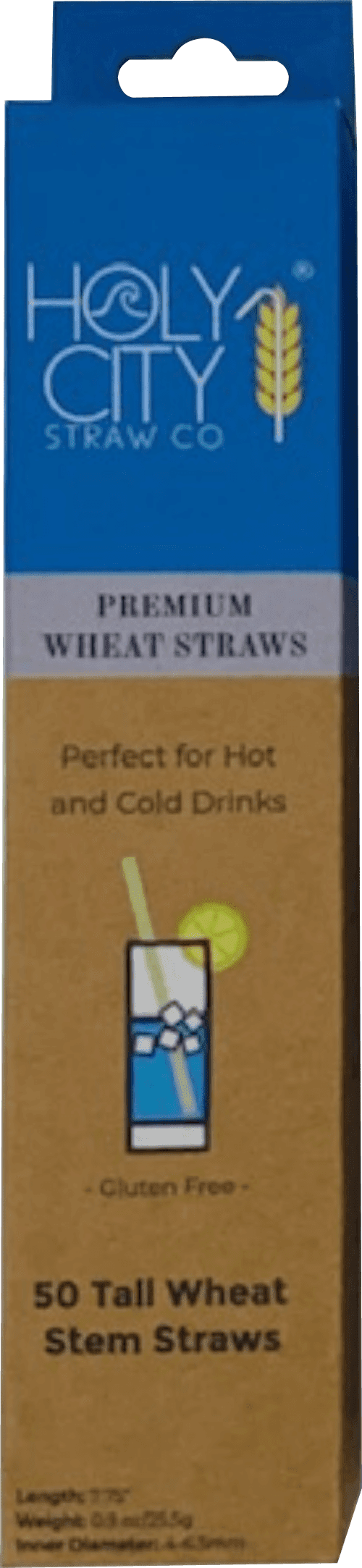 Holy City Straw Company Wheat  50 ct Tall Wheat Stem Drinking Straws front