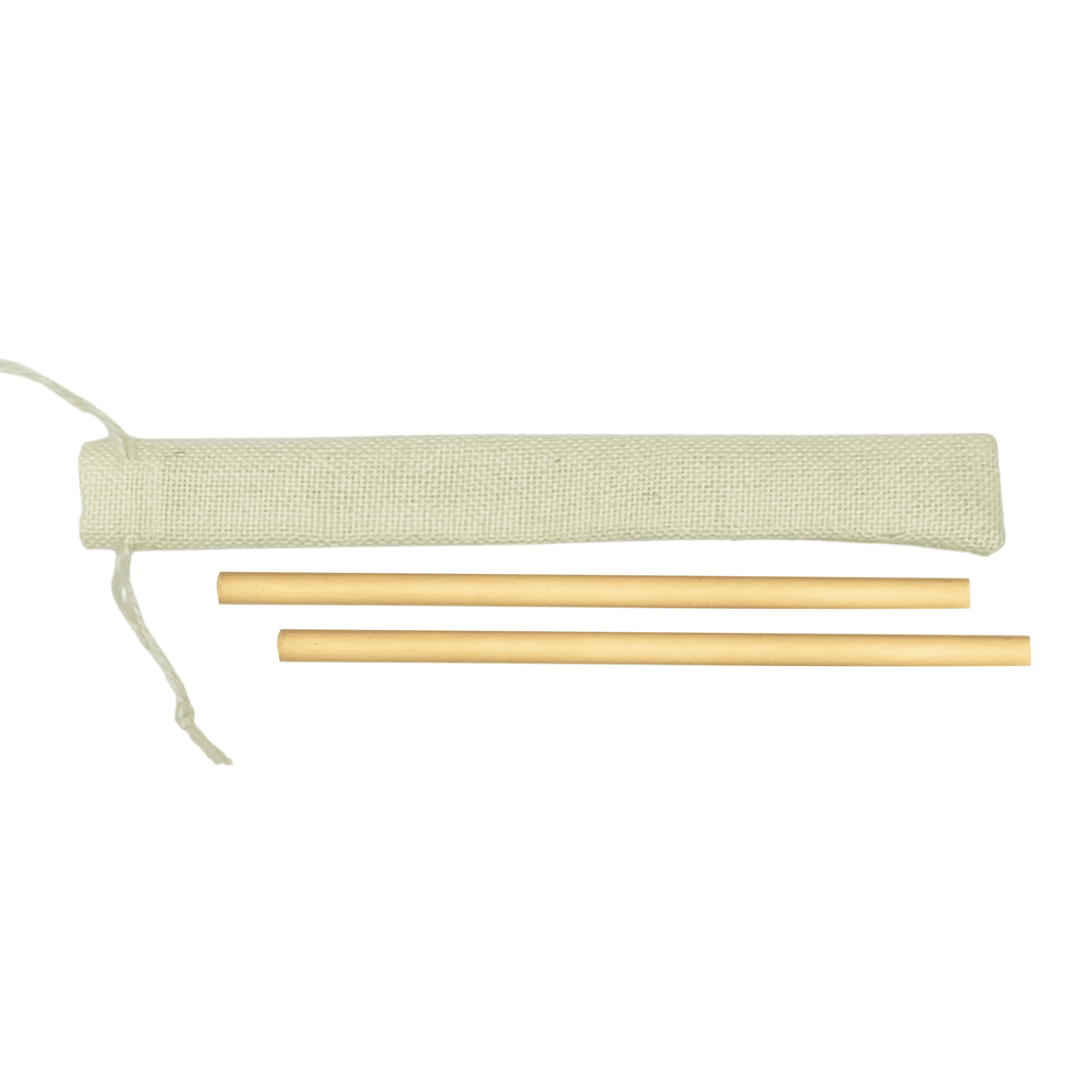 Two Reusable Reed Straw Pouch Combo Ivory
